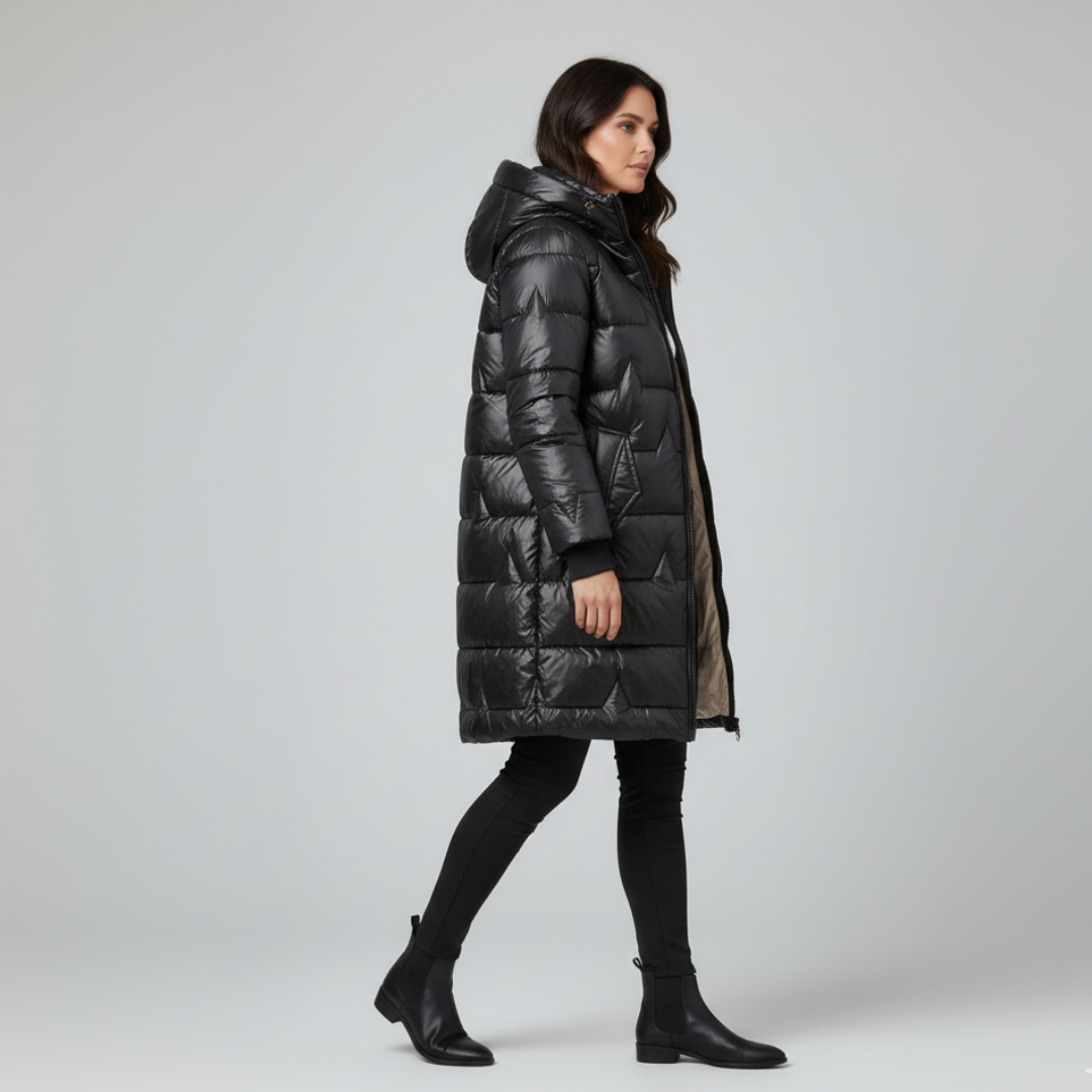 Giulia Piumino lungo con cappuccio